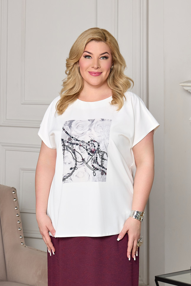 Топ Эльза тк.Б-090031-1743-01 принт"ожерелье"