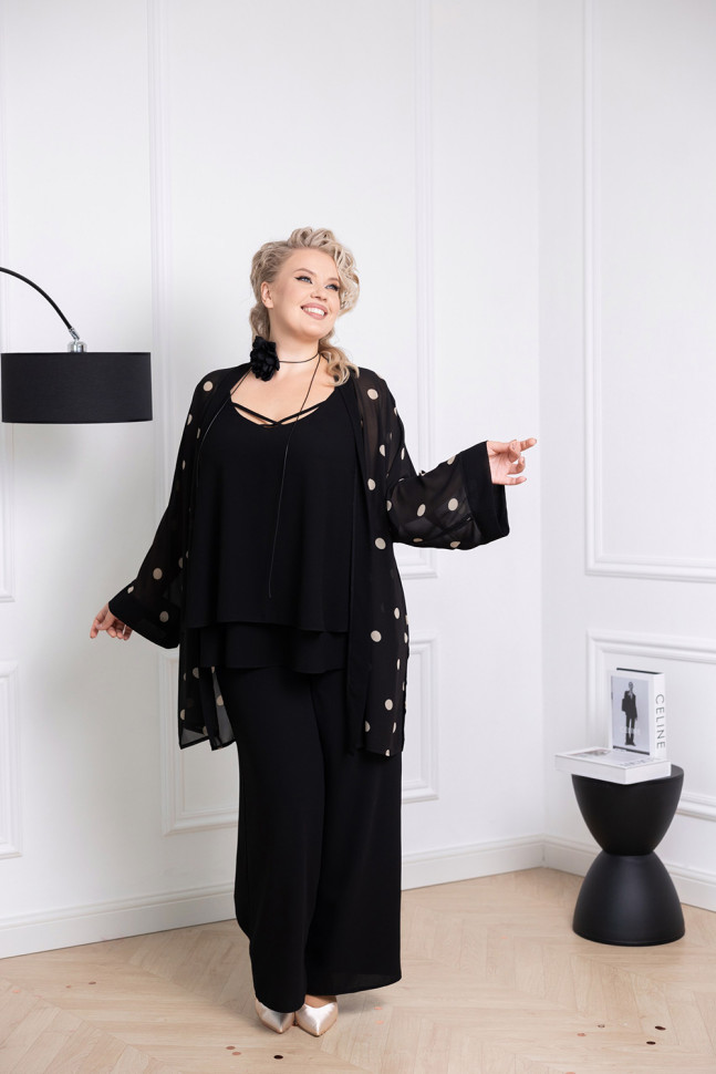 Жакет 132615 черно-бежевый