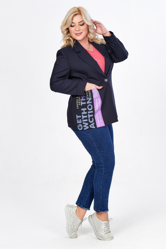 Жакет 7943-В т.син